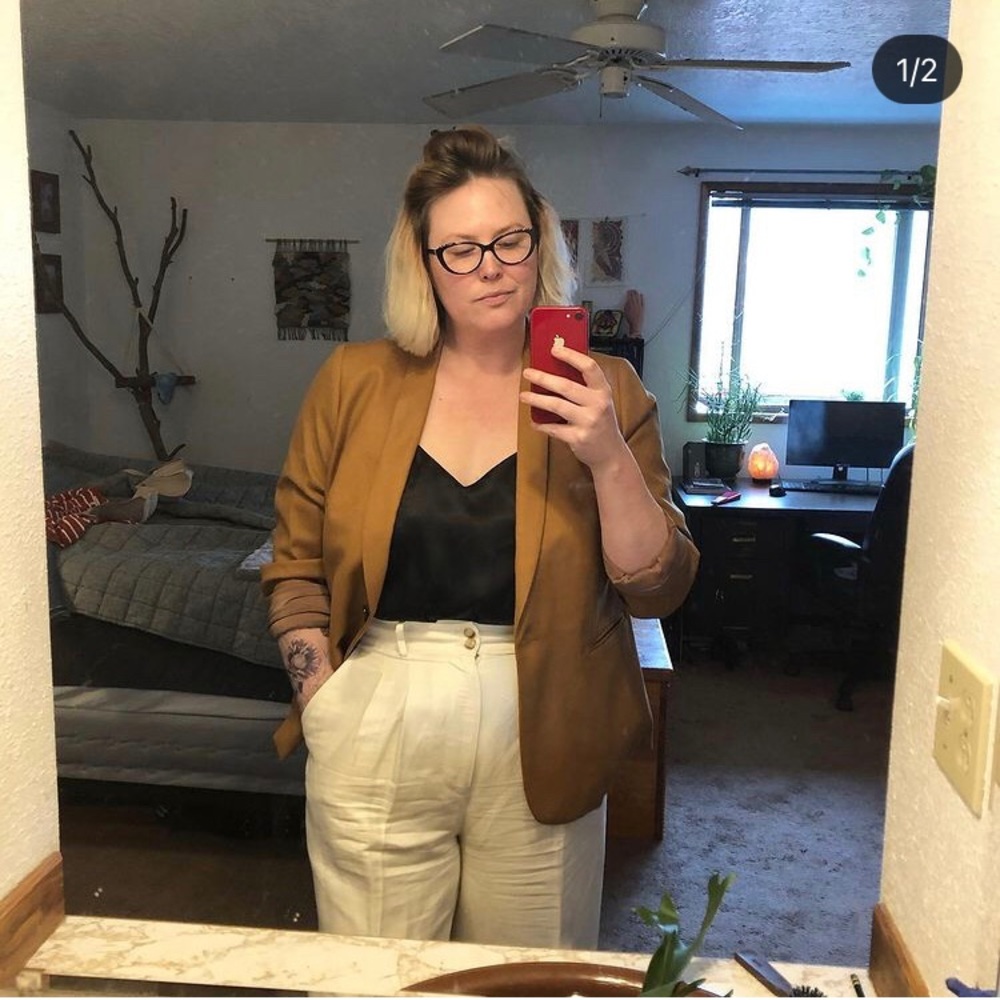 Madewell pleated wide leg pants